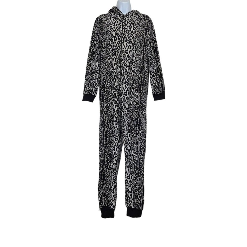 NWT Nick & Nora Cheetah Pajamas Womens M Footless Unionsuit PJs Costume Hood